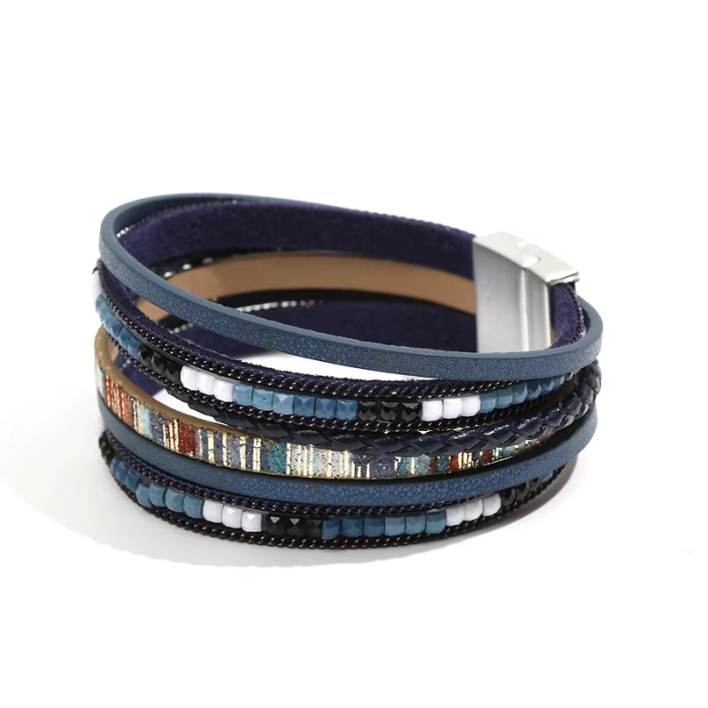 Bracelet Semainier en Cuir Tissé