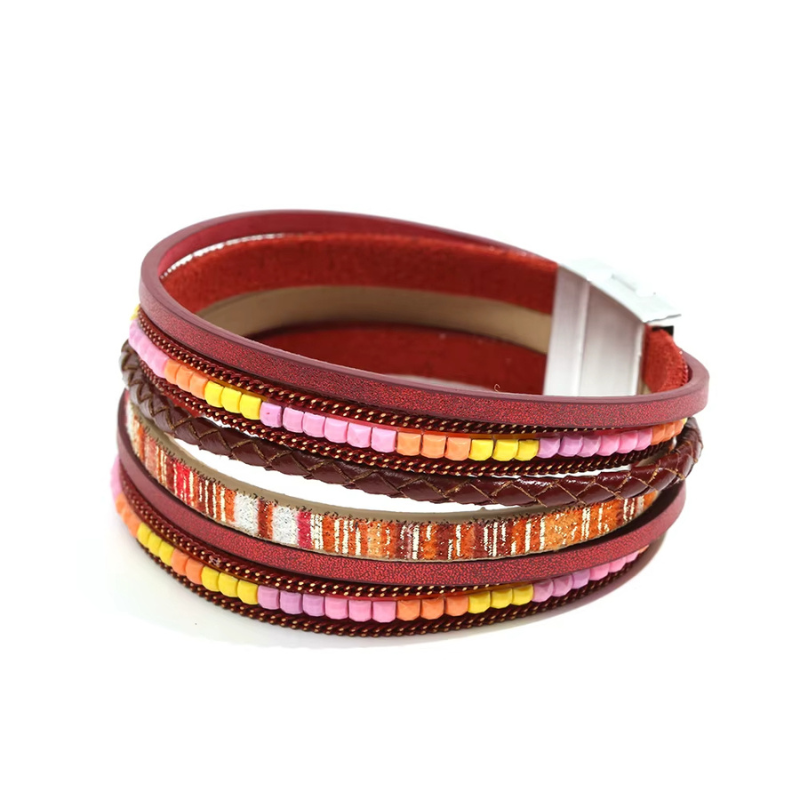 Bracelet Semainier en Cuir Tissé