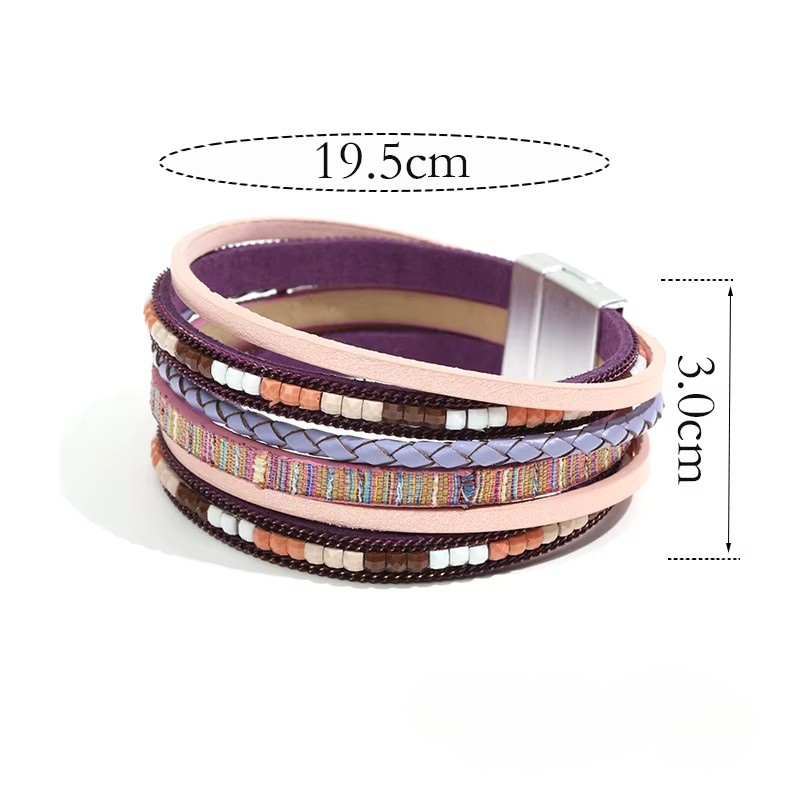 Bracelet Semainier en Cuir Tissé