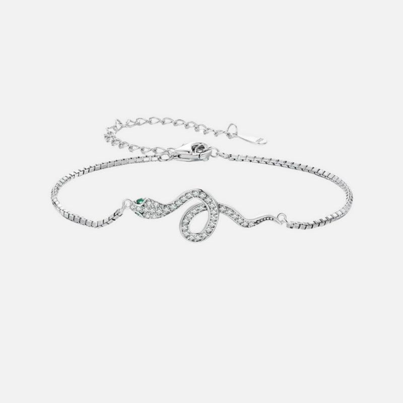 Bracelet Serpent en Argent et Zircon