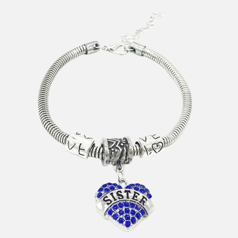 Bracelet Sœur Pendentif Coeur "Sisters"