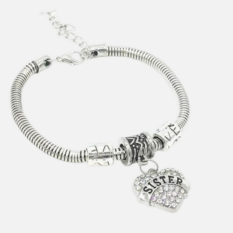 Bracelet Sœur Pendentif Coeur "Sisters"