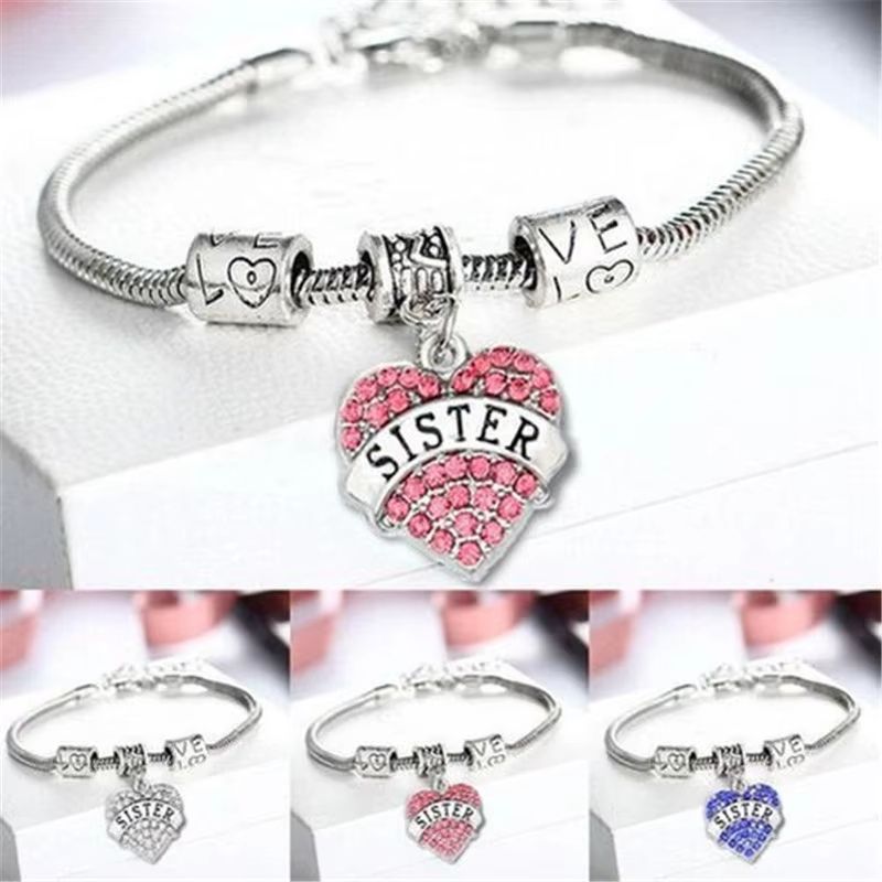 Bracelet Sœur Pendentif Coeur "Sisters"