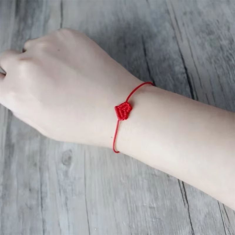 Bracelet Sœur en Tissu Motif Coeur