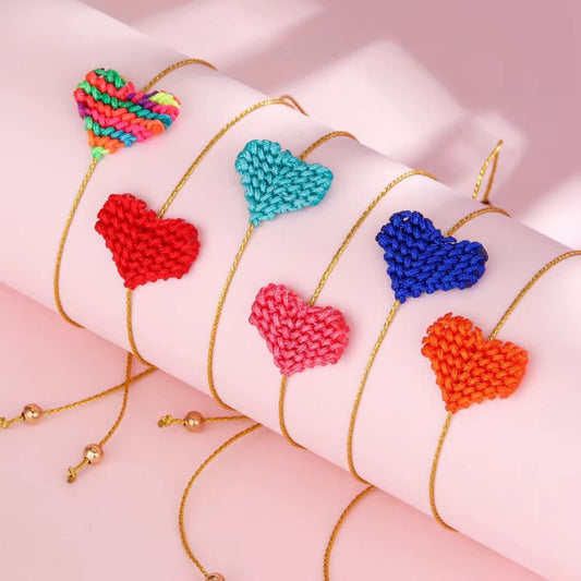 Bracelet Sœur Tressé Coeur Coloré