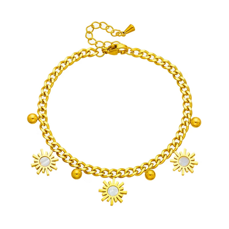 Bracelet Soleil pour Homme en Acier Inoxydable sur fond blanc