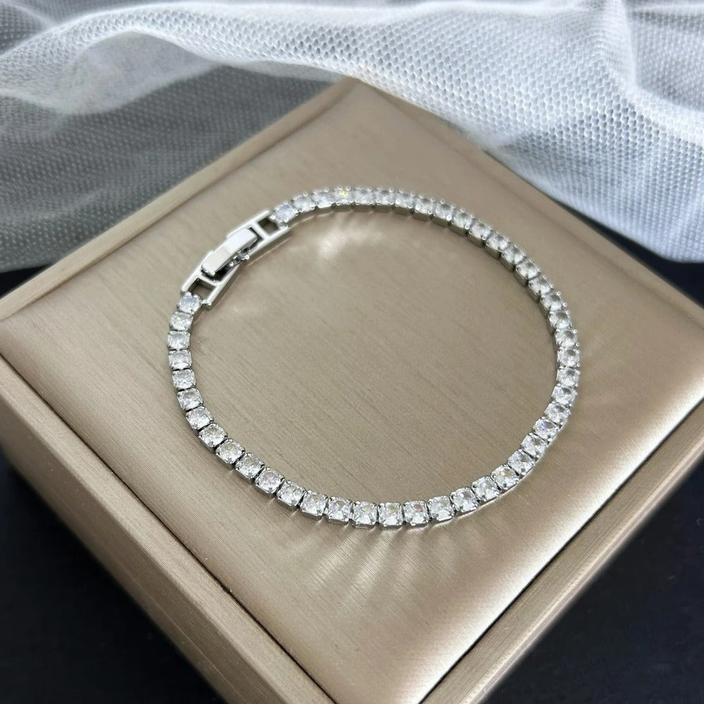 Bracelet Tennis Femme Acier Inoxydable Éclat Et Finesse