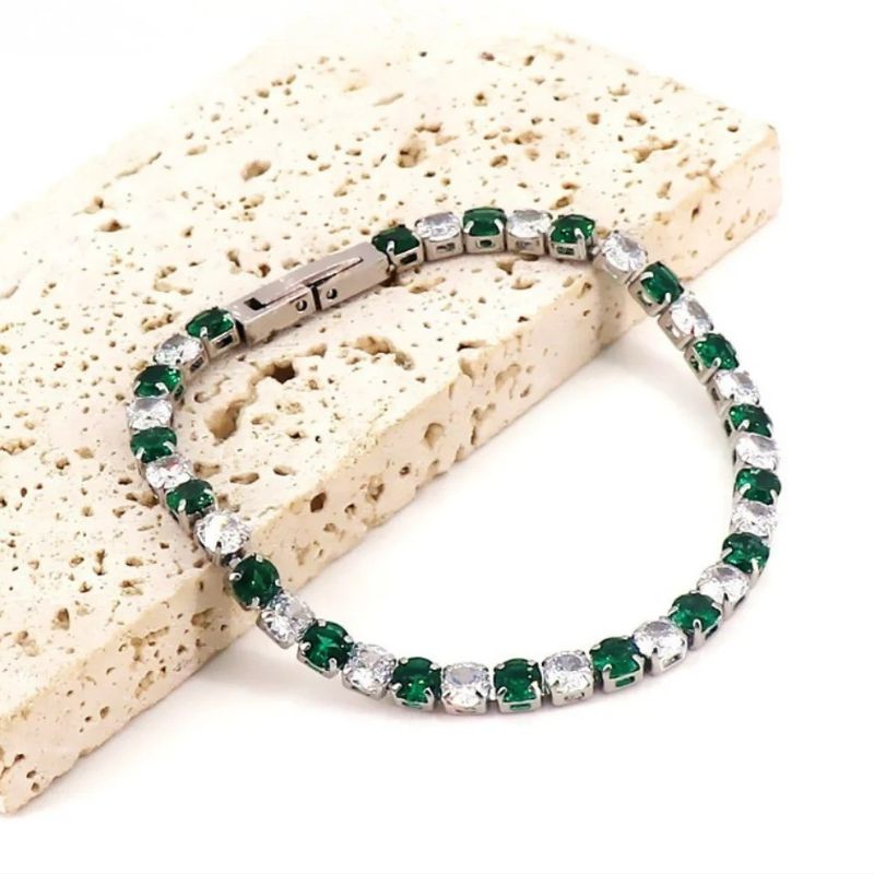 Bracelet Tennis Femme Bicolore