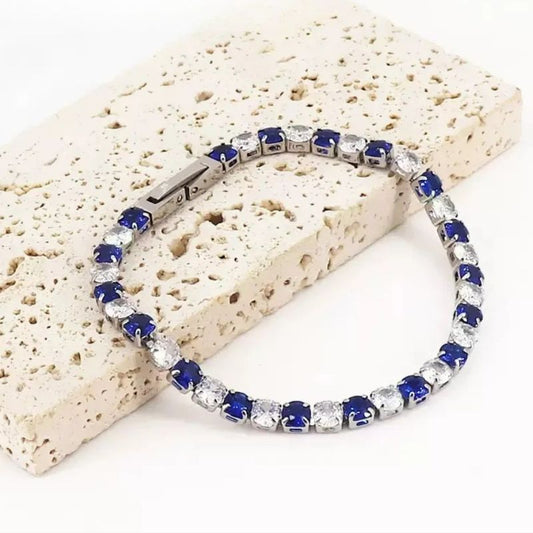 Bracelet Tennis Femme Bicolore