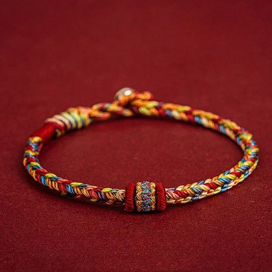 Bracelet Tibétain Femme Tresse Multicolore