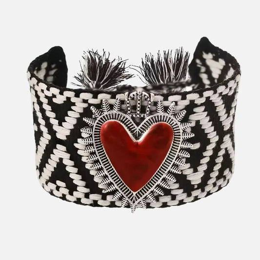 Bracelet en Tissu Femme Cœur Sacré