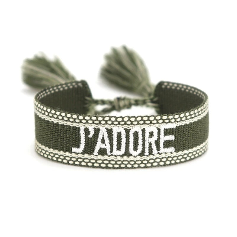 Bracelet en Tissu Femme j'Adore