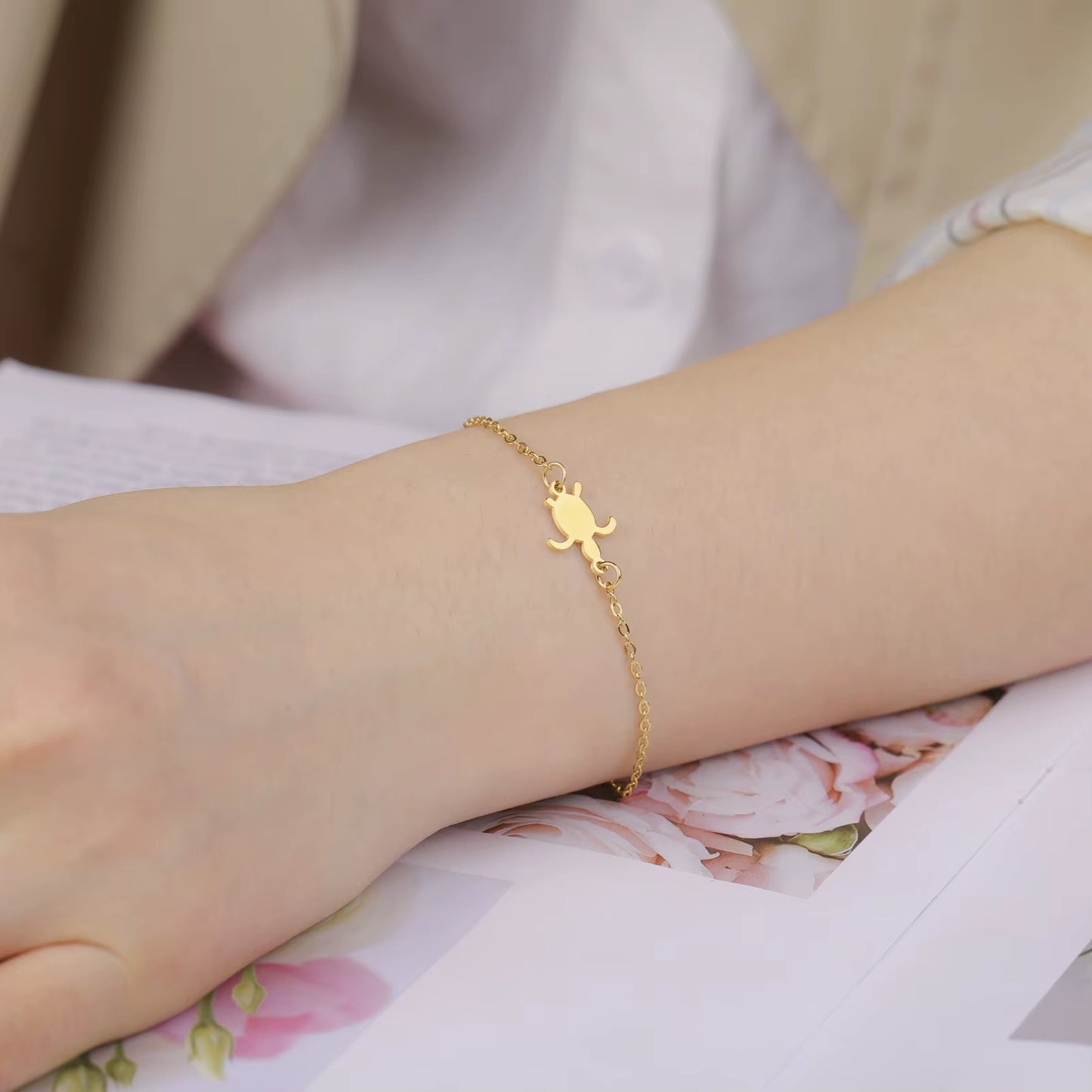 Bracelet Tortue en Acier Inoxydable