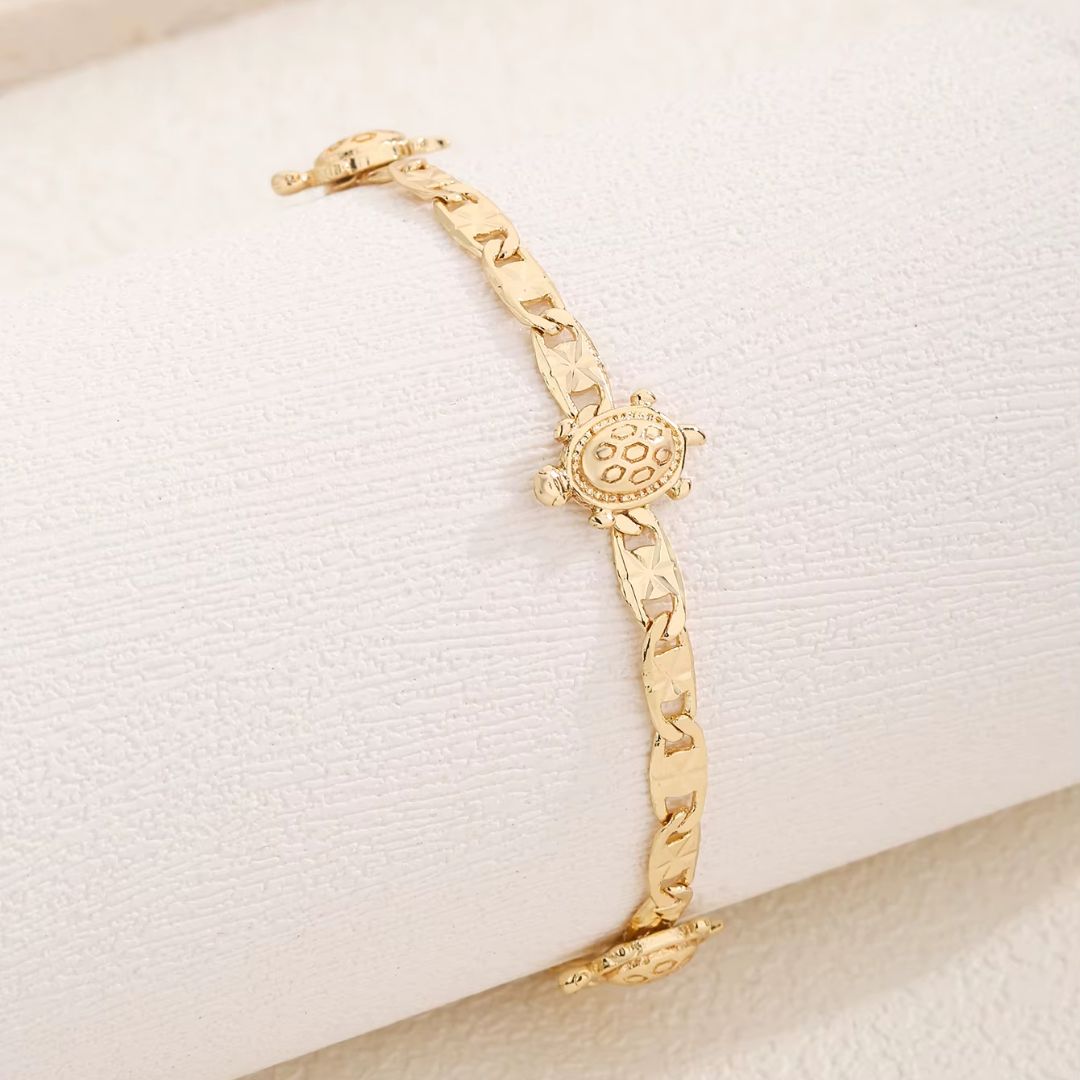 Bracelet Tortue Doré en Cuivre