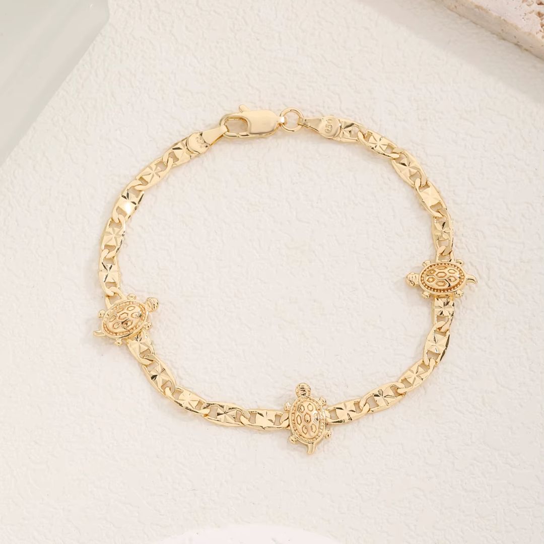 Bracelet Tortue Doré en Cuivre