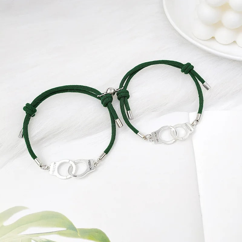 Duo Bracelet Femme Menotte Amitié Aimanté
