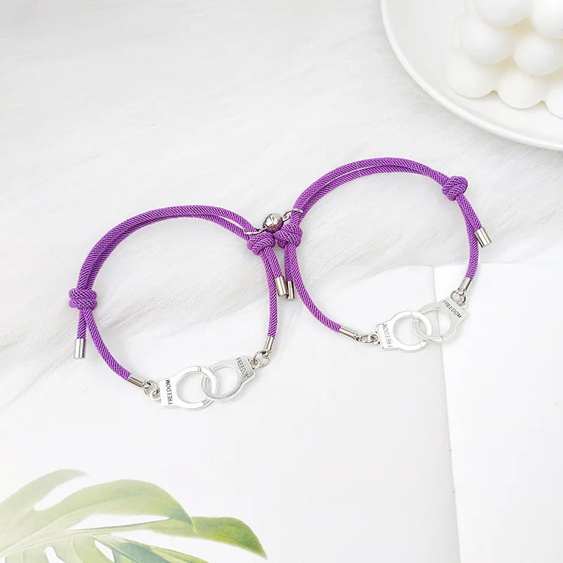 Duo Bracelet Femme Menotte Amitié Aimanté