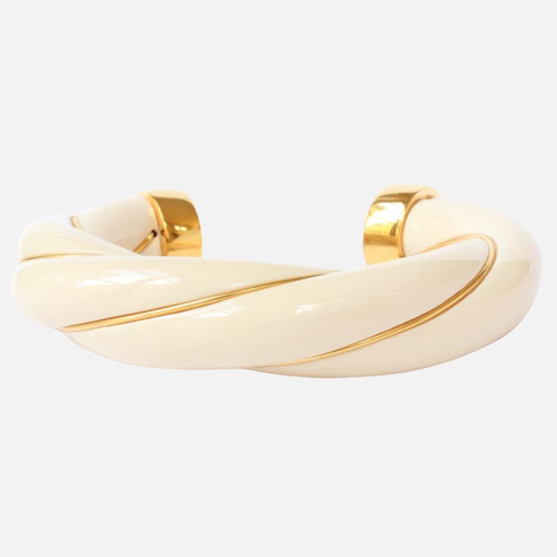 Gros Bracelet Femme Torsadé Finition Émaillée