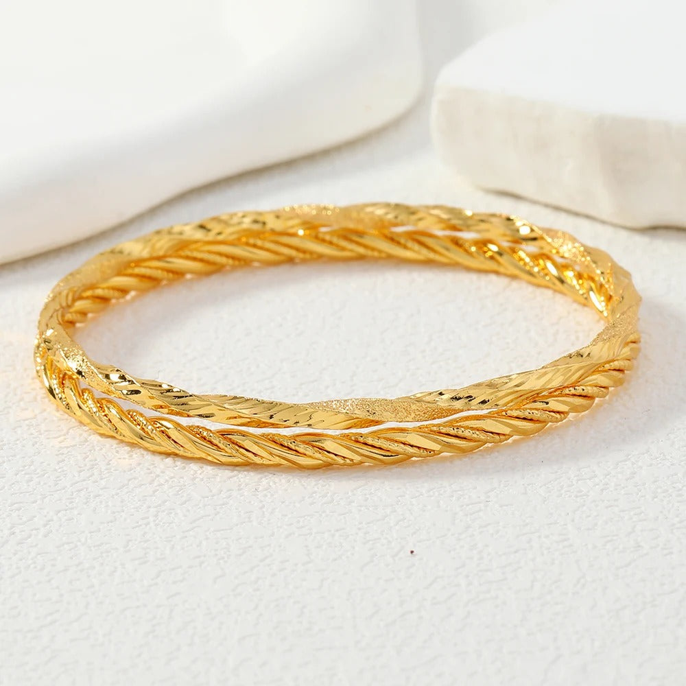 Lot 2 Bracelets Indien Femme Doré Fins
