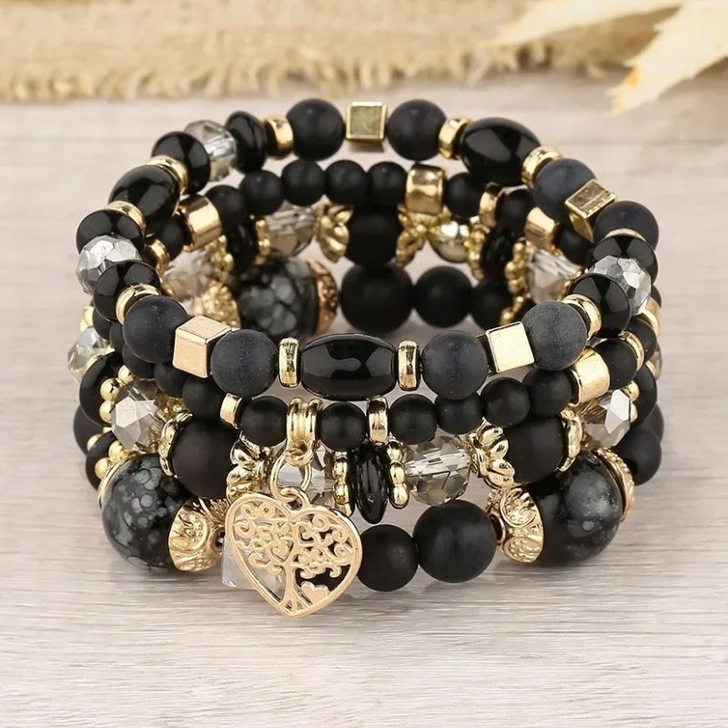 Lot 4 Bracelets Femme Arbre De Vie Avec Perles Et Breloques