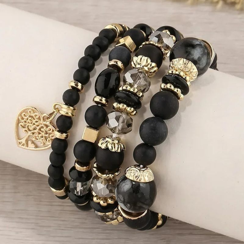 Lot 4 Bracelets Femme Arbre De Vie Avec Perles Et Breloques