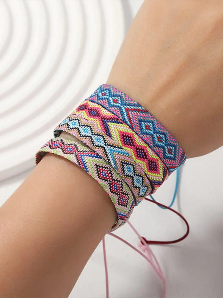 Lot 8 Pièces Bracelet Brésilien Femme Tissées