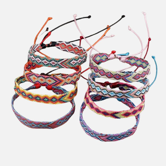 Lot 8 Pièces Bracelet Brésilien Femme Tissées