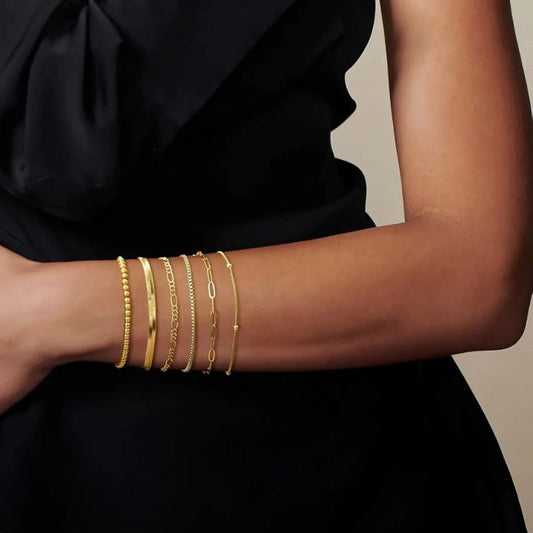 Lot de 6 Bracelet Femme Multirang Doré