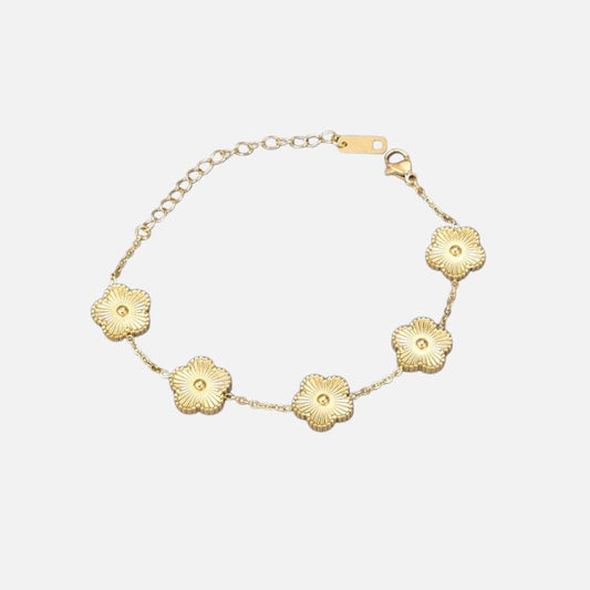 Bracelet Fleur Acier Inoxydable Intemporel