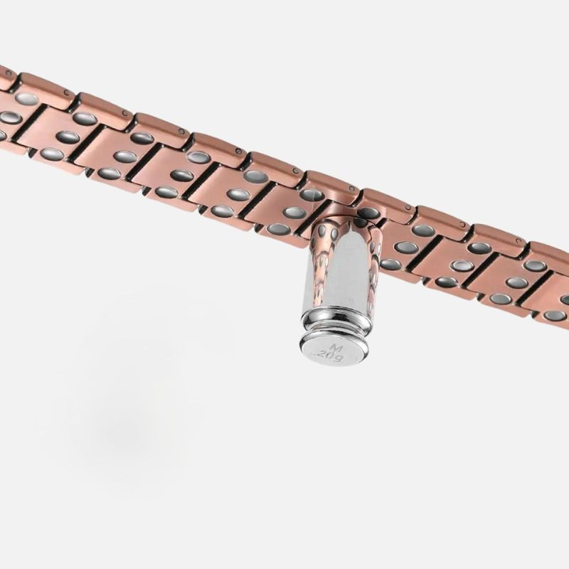 Bracelet Magnétique Cuivre Trame Quadrillée