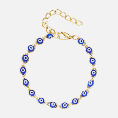 Bracelet Oeil Bleu Maille Doré