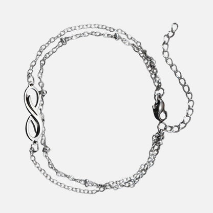 Bracelet Infini Femme Double Chaine Acier Inoxydable