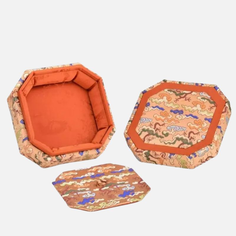 Boîte Rangement Bracelet Octogonal Broderie Chinoise