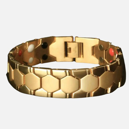 Bracelet Acier Homme Doré Magnétique
