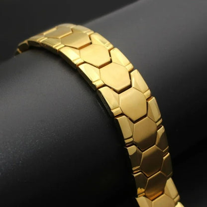 Bracelet Acier Homme Doré Magnétique