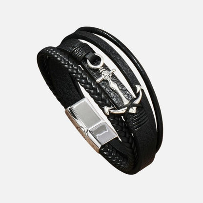 Bracelet Acier Homme Multi-Lien Ancre Marine