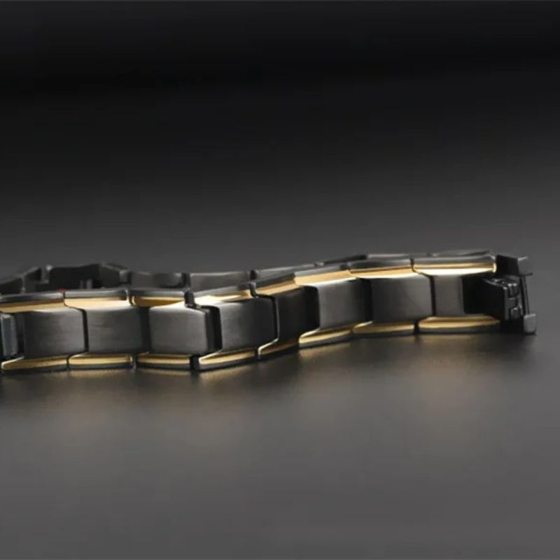 Bracelet Acier Homme Noir Magnétique