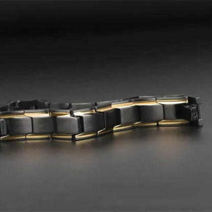 Bracelet Acier Homme Noir Magnétique