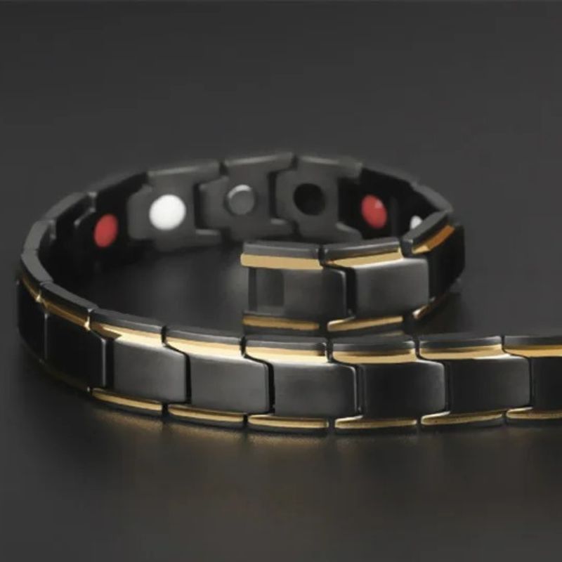 Bracelet Acier Homme Noir Magnétique