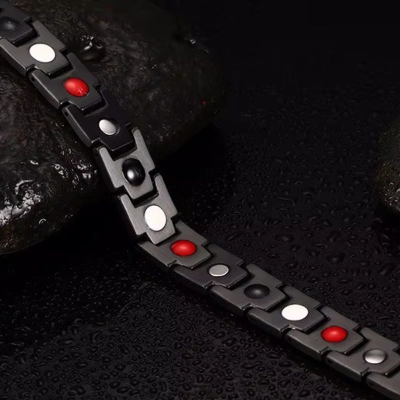 Bracelet Acier Homme Noir Magnétique