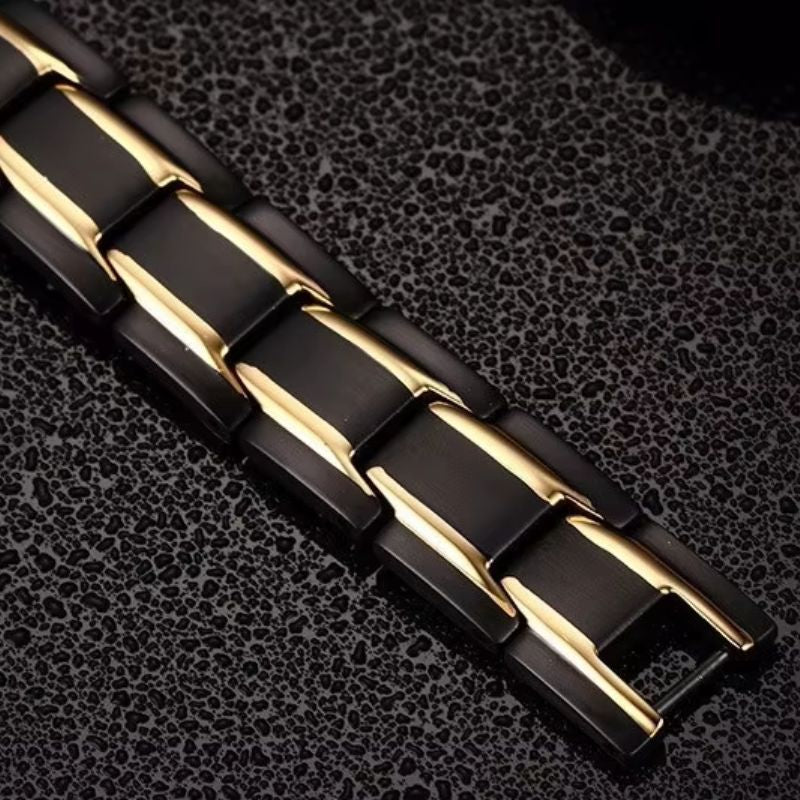 Bracelet Acier Homme Noir Magnétique