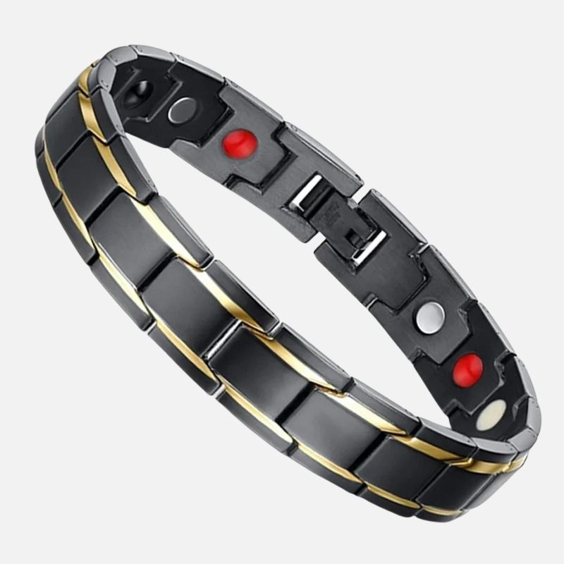 Bracelet Acier Homme Noir Magnétique