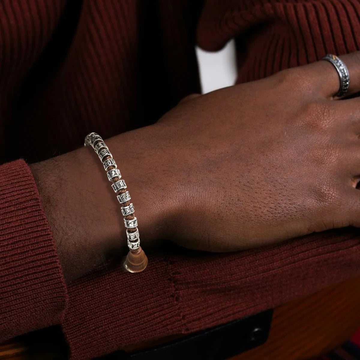 Bracelet Acier Homme Tibétain