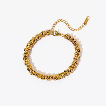 Bracelet Acier Inoxydable Anneaux Entrelacés Dorés