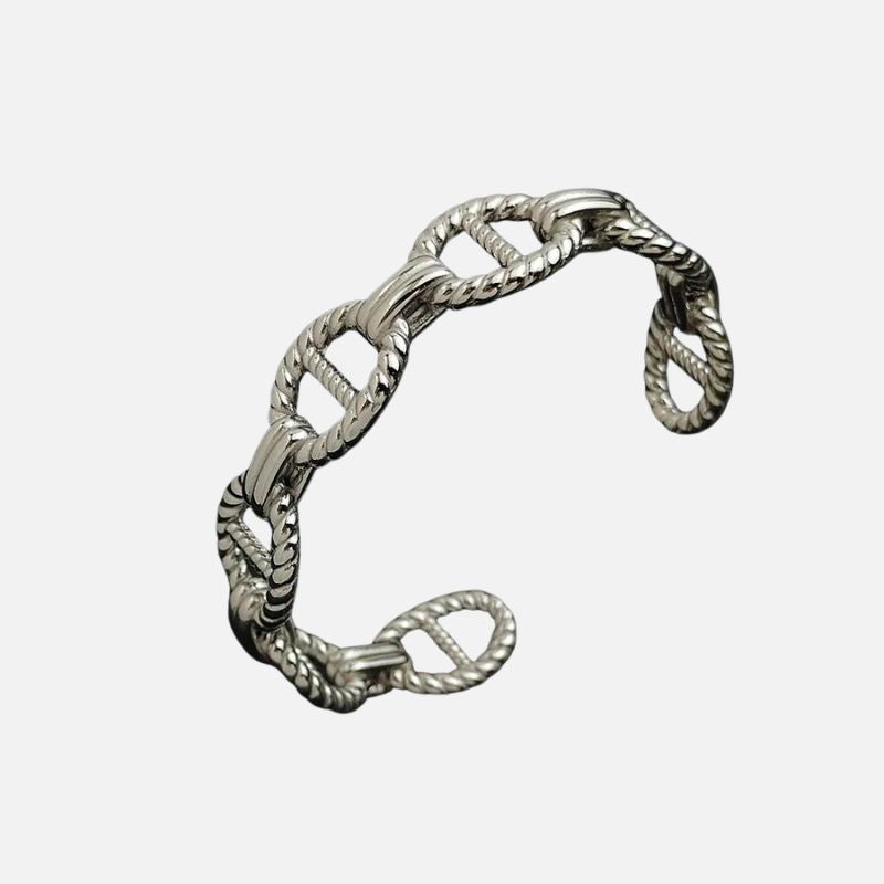 Bracelet Acier Inoxydable Chaîne Sculptée Et Élégante