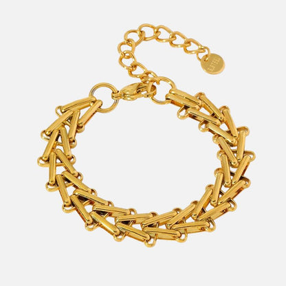 Bracelet Acier Inoxydable Doré Maillons Graphiques