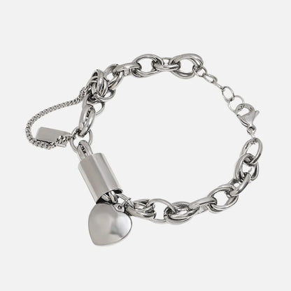 Bracelet Acier Inoxydable Femme Breloque Cœur