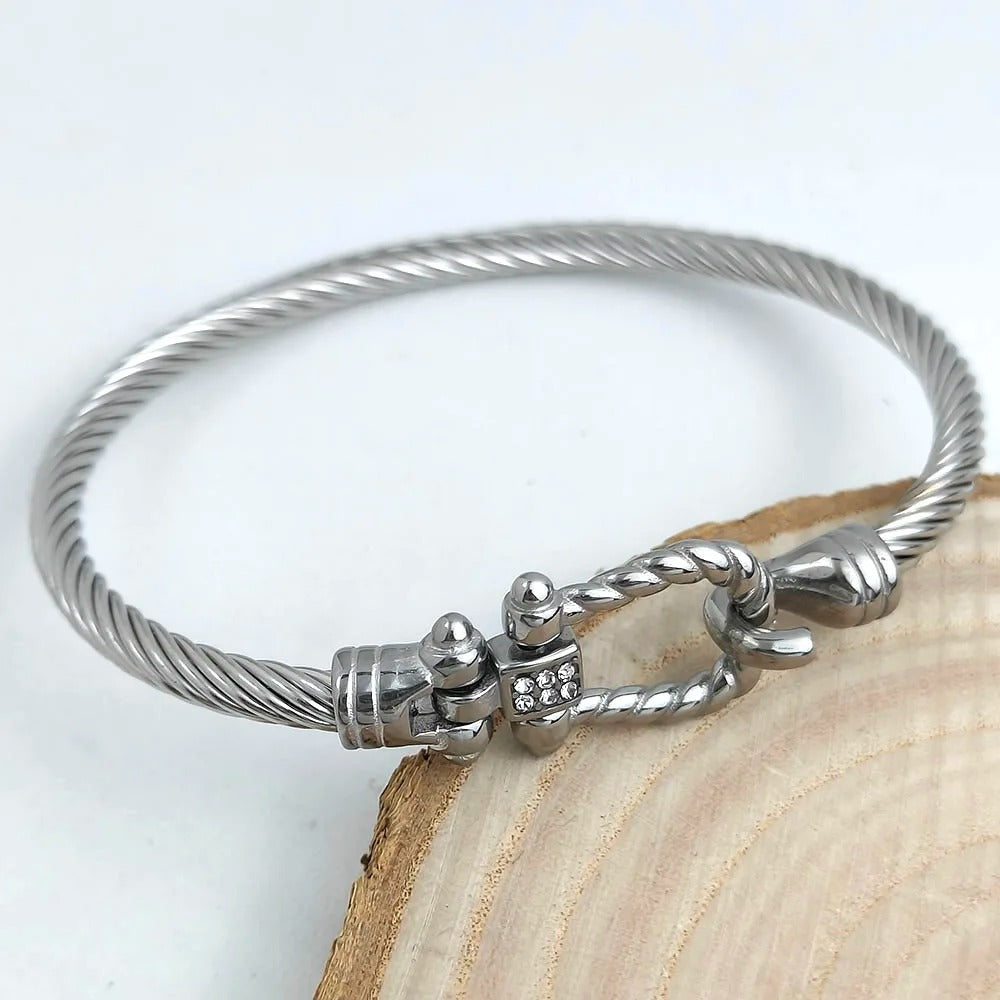 Bracelet Acier Inoxydable Femme Fermoir Manille