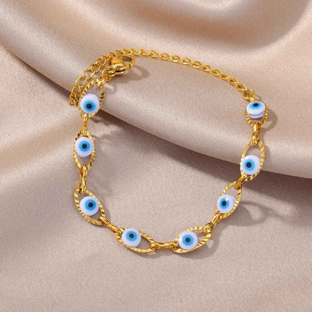 Bracelet Acier Inoxydable Femme Œil Protecteur