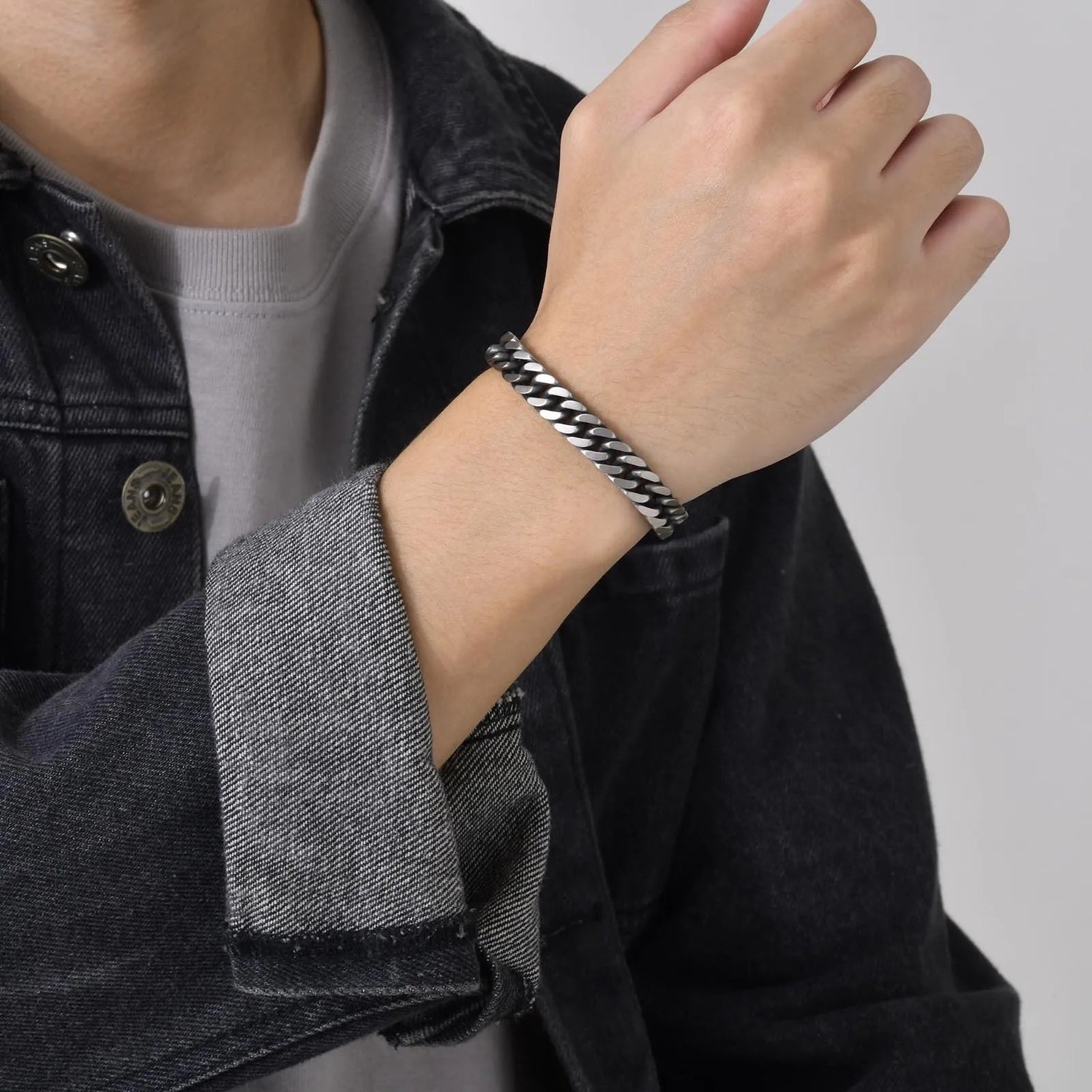 Bracelet Acier Inoxydable Homme Chaine Maille Épaisse